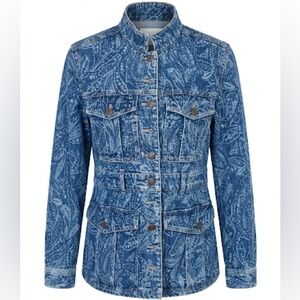Veronica Beard Paisley Denim Utility Jacket